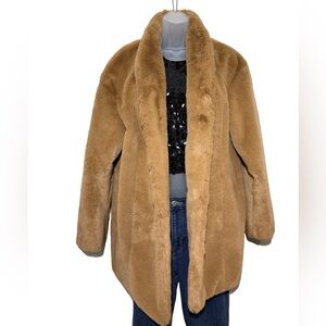 Express Tan Jacket Luxurious Faux Fur